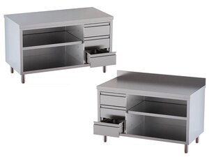 Edelstahl Arbeitsschrank PROFI offen in verschiedenen...