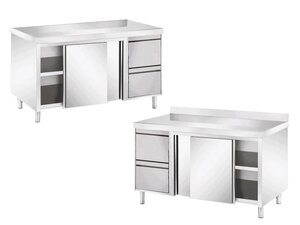 Edelstahl Arbeitsschrank PROFI mit  Schubladen und T�ren...