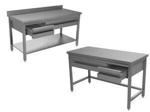 Edelstahl Arbeitstisch PROFI mit Schublade unter der...
