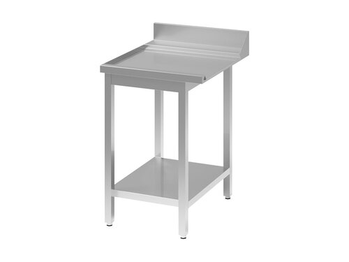 vaiotec TOPLINE 700 Ablauftisch, Anbauseite links, Grundboden, Aufkantung, BTH 800 x 700 x 850 mm