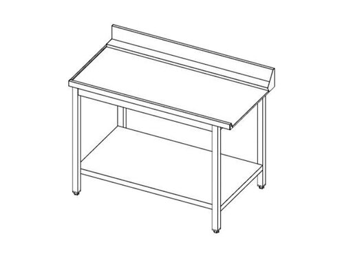 vaiotec TOPLINE 700 Ablauftisch, Anbauseite links, Grundboden, Aufkantung, BTH 1200 x 700 x 850 mm