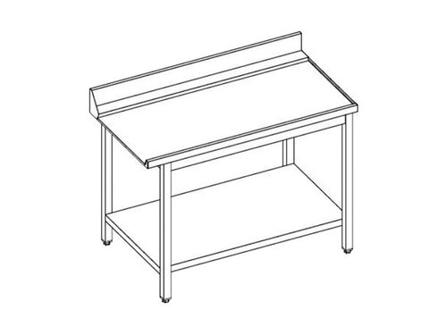 vaiotec TOPLINE 700 Ablauftisch, Anbauseite rechts, Grundboden, Aufkantung, BTH 600 x 700 x 850 mm