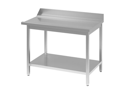 vaiotec TOPLINE 700 Ablauftisch, Anbauseite rechts, Grundboden, Aufkantung, BTH 1400 x 700 x 850 mm