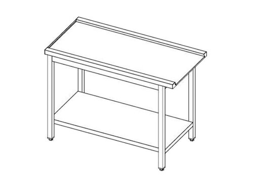 vaiotec TOPLINE 600 Ablauftisch, Grundboden, ohne Aufkantung, BTH 1800 x 600 x 850 mm