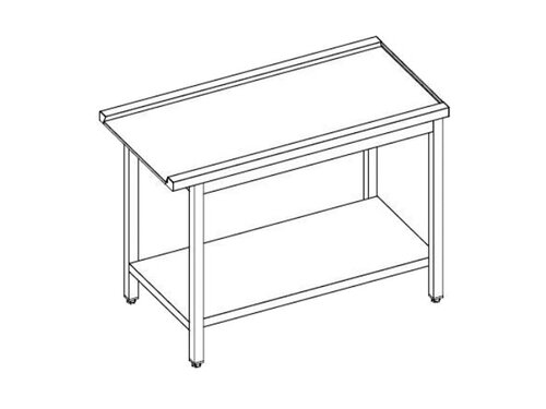 vaiotec TOPLINE 600 Ablauftisch, Grundboden, ohne Aufkantung, BTH 1800 x 600 x 850 mm