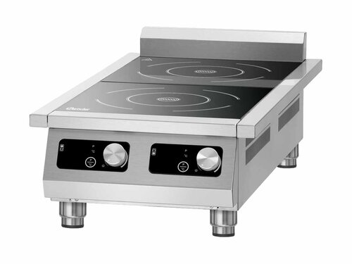 Bartscher Induktionskocher 2P 35-1 TCK, 2 Kochstellen  280 mm, 7 kW, Tischmodell, BTH 430 x 865 x 235 mm