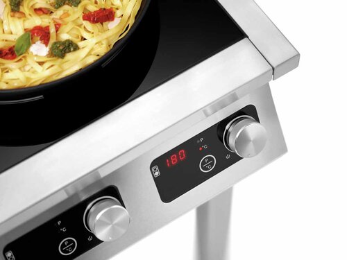 Bartscher Induktionskocher 2P 35-1 TCK, 2 Kochstellen  280 mm, 7 kW, Tischmodell, BTH 430 x 865 x 235 mm