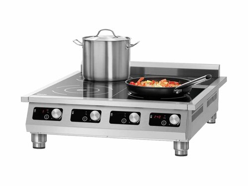 Bartscher Induktionskocher 4P 50-1 TCK, 4 Kochstellen � 280 mm, 20 kW, Tischmodell, BTH 792 x 900 x 234 mm