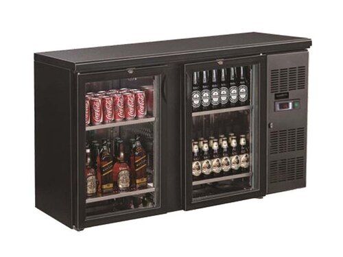 Combisteel Barkhltisch Standard Line, 2 Glastren, 350 Liter, Schwarz, BTH 1462 x 535 x 860 mm