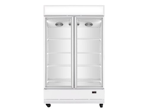 vaiotec TOPLINE 900 Getr�nkek�hlschrank, Wei�, 2 Fl�gelt�ren, 870 Liter, Umluftk�hlung, Leuchtaufsatz, BTH 1090 x 742 x 2180 mm