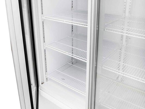 vaiotec TOPLINE 900 Getr�nkek�hlschrank, Wei�, 2 Fl�gelt�ren, 870 Liter, Umluftk�hlung, Leuchtaufsatz, BTH 1090 x 742 x 2180 mm