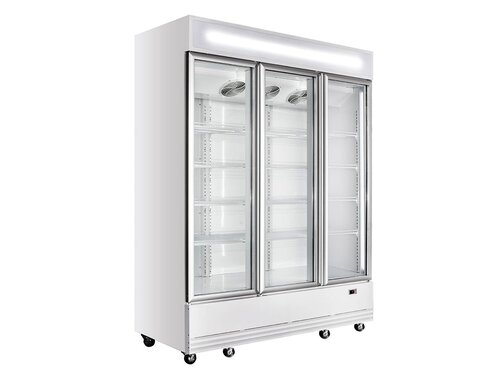 vaiotec TOPLINE 1800 Getr�nkek�hlschrank, Wei�, 3 Fl�gelt�ren, 1610 Liter, Umluftk�hlung, Leuchtaufsatz, BTH 1910 x 742 x 2180 mm