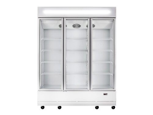 vaiotec TOPLINE 1800 Getr�nkek�hlschrank, Wei�, 3 Fl�gelt�ren, 1610 Liter, Umluftk�hlung, Leuchtaufsatz, BTH 1910 x 742 x 2180 mm