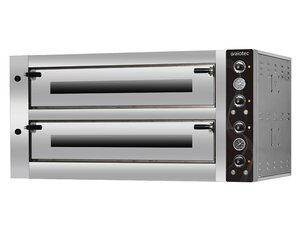 vaiotec TOPLINE Elektro Pizzaofen Duo, 2 Backkammern, Schamottstein-Boden, extra tief f�r 12x �34cm, BTH 1100 x 1185 x 705 mm