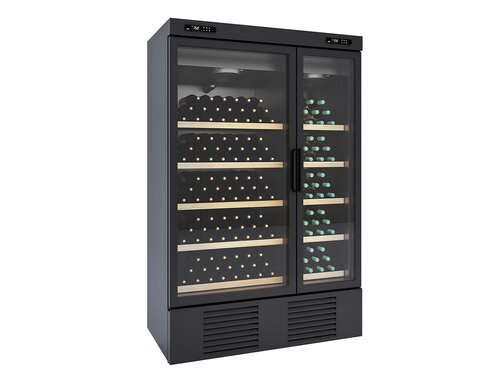 vaiotec TOPLINE 800 Weink�hlschrank 1000 Duo, Schwarz, 2 Zonen asymmetrisch, 1000 Liter, BTH 1250 x 770 x 1935 mm