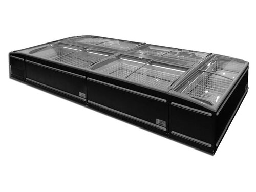 vaiotec TOPLINE 850 K�hl- und Tiefk�hltruhe 800, Glasschiebedeckel, Schwarz, LED Innenbeleuchtung, Kopfendtruhe, BTH 1856 x 858 x 832 mm