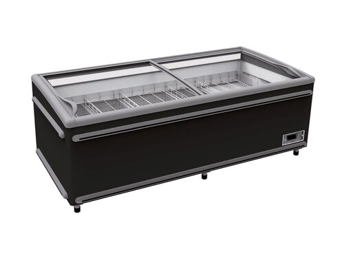 vaiotec TOPLINE 850 K�hl- und Tiefk�hltruhe 1200, Glasschiebedeckel, Schwarz, LED Innenbeleuchtung, BTH 2506 x 858 x 890 mm