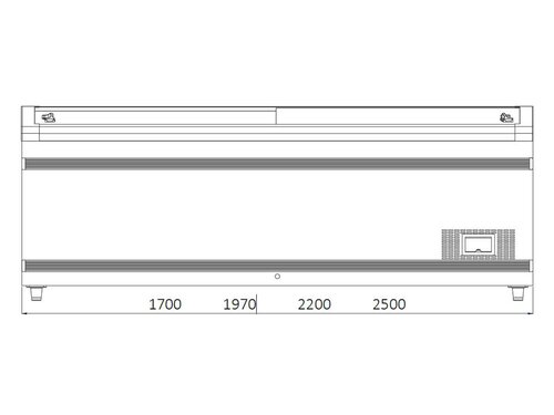 vaiotec TOPLINE 900 Tiefk�hltruhe 1200, Glasschiebedeckel, Wei�, LED Innenbeleuchtung, BTH 2500 x 885 x 840 mm