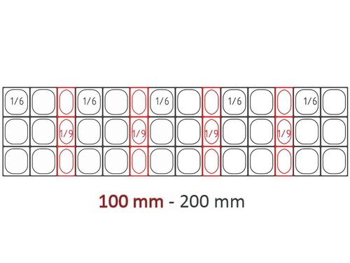 vaiotec TOPLINE 700 Saladette 450, 5 T�ren, Glasaufsatz schr�g, f�r GN 1/6 & 1/9, BTH 2275 x 700 x 1237 mm