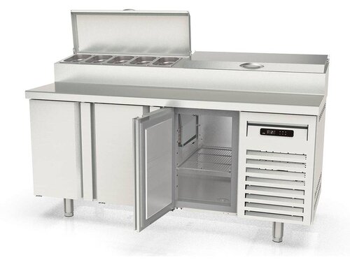 vaiotec TOPLINE 700 Belegstation 400, 3 T�ren, Edelstahlaufsatz, f�r GN 1/4, BTH 1795 x 700 x 1053 mm