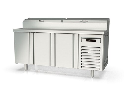 vaiotec TOPLINE 700 Belegstation 460, 3 T�ren, Edelstahlaufsatz, f�r GN 1/6, BTH 1795 x 700 x 1053 mm