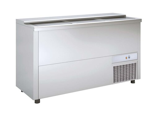 vaiotec TOPLINE 550 Getr�nkek�hltruhe 400, 3 Edelstahlschiebedeckel, 420 Liter, BTH 1500 x 550 x 850 mm