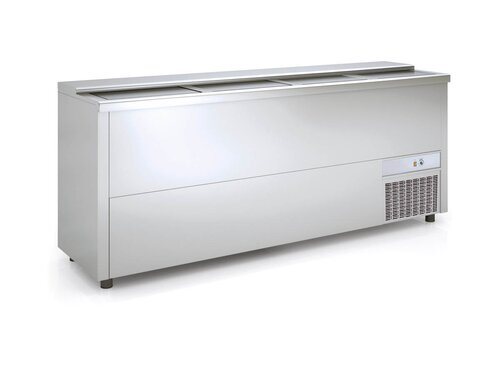 vaiotec TOPLINE 550 Getr�nkek�hltruhe 600, 4 Edelstahlschiebedeckel, 580 Liter, BTH 1990 x 550 x 850 mm