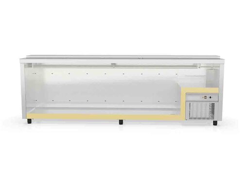 vaiotec TOPLINE 550 Getr�nkek�hltruhe 600, 4 Edelstahlschiebedeckel, 580 Liter, BTH 1990 x 550 x 850 mm