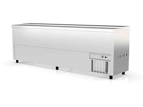 vaiotec TOPLINE 550 Getr�nkek�hltruhe 800, 5 Edelstahlschiebedeckel, 720 Liter, BTH 2480 x 550 x 850 mm