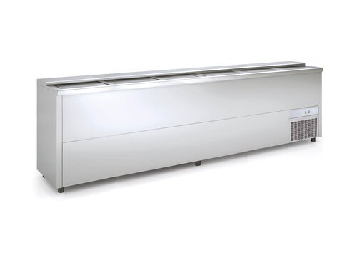 vaiotec TOPLINE 550 Getr�nkek�hltruhe 1000, 6 Edelstahlschiebedeckel, 860 Liter, BTH 2970 x 550 x 850 mm