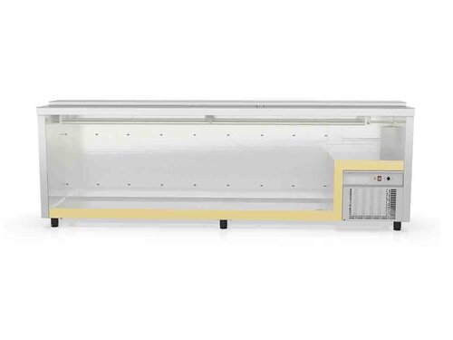 vaiotec TOPLINE 550 Getr�nkek�hltruhe 1000, 6 Edelstahlschiebedeckel, 860 Liter, BTH 2970 x 550 x 850 mm