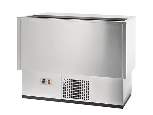 vaiotec TOPLINE 550 Getr�nkek�hltruhe 250, Edelstahl, 2 Edelstahlschiebedeckel, 184 Liter, BTH 1020 x 545 x 840 mm