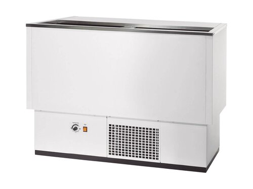 vaiotec TOPLINE 550 Getr�nkek�hltruhe 250, Wei�, 2 Edelstahlschiebedeckel, 184 Liter, BTH 1020 x 545 x 840 mm