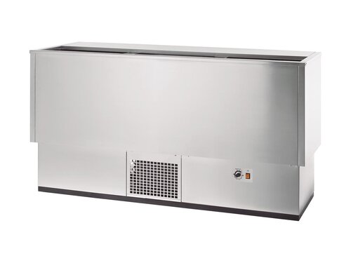 vaiotec TOPLINE 550 Getr�nkek�hltruhe 350, Edelstahl, 3 Edelstahlschiebedeckel, 290 Liter, BTH 1510 x 545 x 840 mm