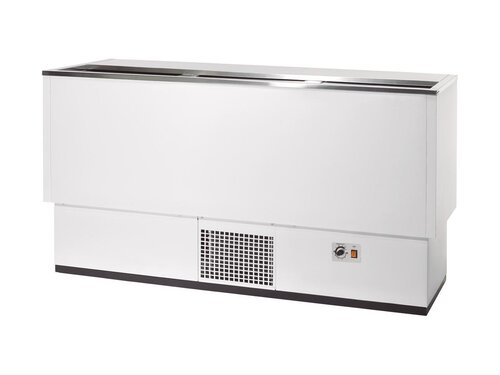 vaiotec TOPLINE 550 Getr�nkek�hltruhe 350, Wei�, 3 Edelstahlschiebedeckel, 290 Liter, BTH 1510 x 545 x 840 mm