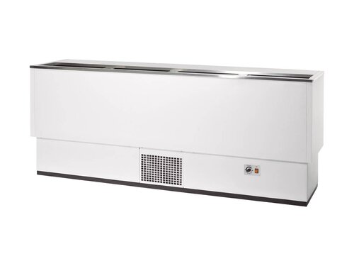 vaiotec TOPLINE 550 Getr�nkek�hltruhe 450, Wei�, 4 Edelstahlschiebedeckel, 389 Liter, BTH 2010 x 545 x 840 mm