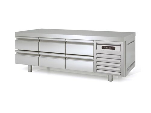 vaiotec TOPLINE 700 Unterbauk�hltisch 400, 6 Schubladen, f�r GN 1/1, 264 Liter, Umluftk�hlung, BTH 1795 x 700 x 600 mm