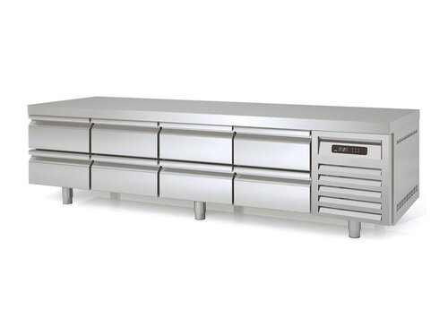 vaiotec TOPLINE 700 Unterbauk�hltisch 500, 8 Schubladen, f�r GN 1/1, 359 Liter, Umluftk�hlung, BTH 2245 x 700 x 600 mm