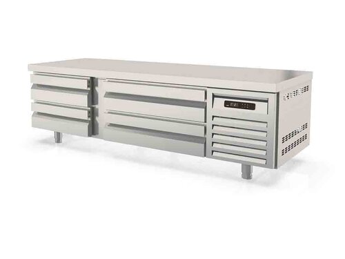 vaiotec TOPLINE 700 Unterbauk�hltisch 300, 4 Schubladen, 2 x GN 2/1 & 2 x GN 1/1, 264 Liter, Umluftk�hlung, BTH 1660 x 700 x 600 mm