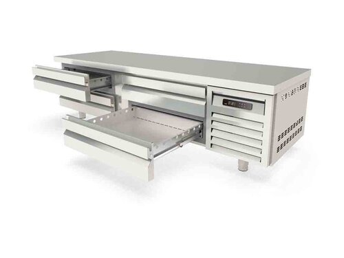 vaiotec TOPLINE 700 Unterbauk�hltisch 300, 4 Schubladen, f�r GN 2/1, 359 Liter, Umluftk�hlung, BTH 2110 x 700 x 600 mm