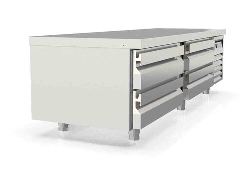 vaiotec TOPLINE 700 Unterbauk�hltisch 300, 4 Schubladen, f�r GN 2/1, 359 Liter, Umluftk�hlung, BTH 2110 x 700 x 600 mm