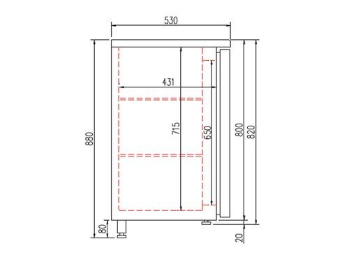 vaiotec TOPLINE 530 Bark�hltisch mit 3 Glast�ren, Schwarz, 490 Liter, Umluftk�hlung, BTH 2025 x 530 x 850 mm