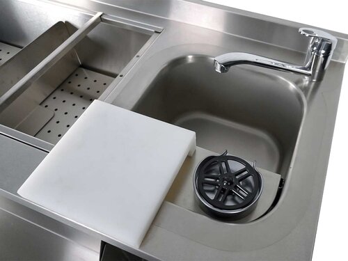 Combisteel K�hltisch mit Cocktailbar-Station, 3 T�ren, inkl. Sp�lbecken, BTH 1600 x 760 x 1000 mm