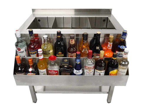 Combisteel Cocktail-Bar Station 900, Edelstahl, Grundboden, Aufkantung, BTH 900 x 740 x 900 mm