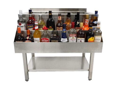 Combisteel Cocktail-Bar Station 900, Edelstahl, Grundboden, Aufkantung, BTH 900 x 740 x 900 mm