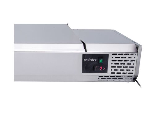 vaiotec EASYLINE K�hlaufsatzvitrine 380 mit Edelstahldeckel, f�r 9 x GN 1/3, BTH 1980 x 395 x 280 mm