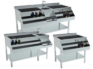 Combisteel Cocktail-Bar Station, Edelstahl, Grundboden,...