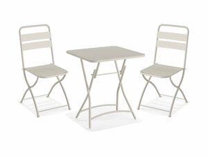 FEROS Breeze Bistro Set, Beige, 2 St�hle, 1 Tisch, Indoor...