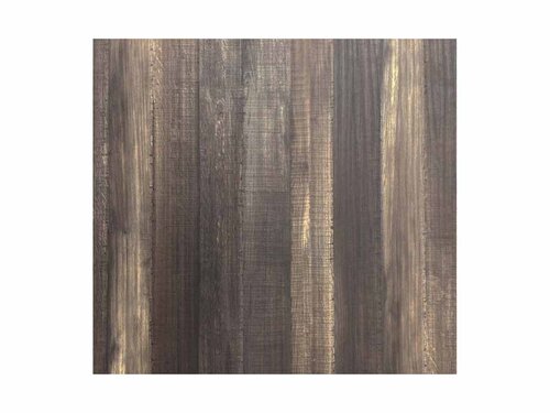 FEROS X Cross Terrassentisch Gestell Sand + Tropical Wood HPL Tischplatte eckig 700 x 700 mm