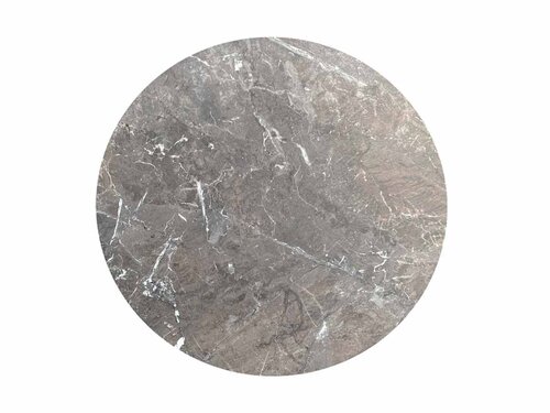 FEROS X Cross Terrassentisch Gestell Sand + Galaxy Marble HPL Tischplatte rund 700 mm